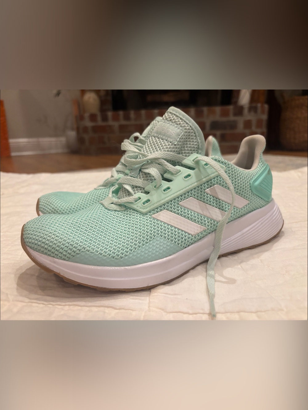 adidas Women's Mint Green Knit Athletic Sneakers